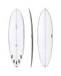 Tabla de Surf Midlength Js Surfboards El Baron 6'8 Round Pin 40 Litros Blanca FCS II 5 fin set up