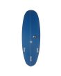 Tabla de surf híbrida evolutiva Full and Cas The Muffin 6'8 43 Litros blanca y azul FCS II Thruster bottom