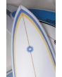 Detalle del nose de Tabla de surf Summer Vibes Fish 6'2 azul con 5 cajetines Futures 42,4L