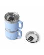 Tazas térmicas Yeti Rambler 14oz azul Big Sky Blue apiladas