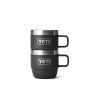 Pack de 2 Tazas de café Yeti Rambler 6oz Espresso Stackable Mugs color negro apiladas vista frontal