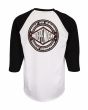 Camiseta de manga larga Independent BTG Shear Baseball Top blanca y negra para hombre posterior