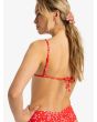 Mujer con Top de Bikini Bralette Roxy PT Beach Classics Rojo Floral cierre posterior de lazada
