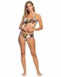 Mujer con Top de Bikini Roxy Beach Classics negro con estampado floral frontal