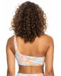 Mujer con Top de Bikini Asimétrico Roxy Island In The Sun azul con estampado floral posterior