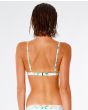 Mujer co nTop de bikini de triángulo fijo Rip Curl Summer Palm Light Aqua posterior