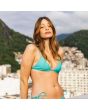 Mujer con Sujetador de Bikini Triangular Volcom Simply Seamless Turquesa lifestyle