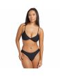 Mujer con Top de Bikini Volcom Simply Seamless V-Neck Negro conjunto