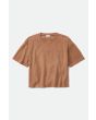 Camiseta de manga corta Brixton Bandera Boxy Top marrón para mujer