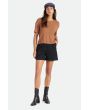 Mujer con Camiseta de manga corta Brixton Bandera Boxy Top marrón frontal