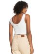 Mujer con top acanalado con tirantes Roxy Time To Move Blanco posterior