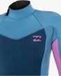 Traje de Surf con cremallera en la espalda Billabong Synergy GBS  4/3 azul para chica logo y costuras