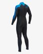 Traje de surf con cremallera en la espalda Billabong Absolute 4/3mm azul y negro para hombre posterior izquierda