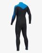 Traje de surf con cremallera en el pecho Billabong Absolute 4/3mm azul y negro para hombre posterior izquierda