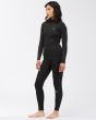 Mujer con traje de surf con cremallera en la espalda Billabong Synergy 4/3mm negro lateral