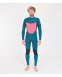 Hombre con Traje de surf con cremallera en el pecho Hurley Advantage Plus 4/3 gris interior