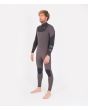 Hombre con Traje de surf con cremallera en el pecho Hurley Advantage Plus 4/3 gris izquierda