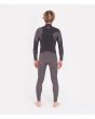 Hombre con Traje de surf con cremallera en el pecho Hurley Advantage Plus 4/3 gris espalda