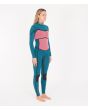 Mujer con traje de neopreno con cremallera en el pecho Hurley Advantage Plus 4/3 Wild Party interior derecha