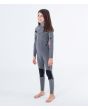 Traje de neopreno infantil con cremallera en el pecho Hurley Kid Advant 4/3mm gris y amarillo interior izquierda