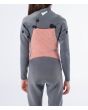 Traje de neopreno infantil con cremallera en el pecho Hurley Kid Advant 4/3mm gris y amarillo interior forro panel espalda