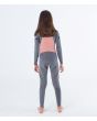 Traje de neopreno infantil con cremallera en el pecho Hurley Kid Advant 4/3mm gris y amarillo interior posterior