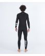 Hombre con traje de surf con cremallera en el pecho Hurley Advant 3/2mm Fullsuit negro posterior