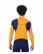 Hombre con traje de neopreno Hurley Advant 4/3mm Chest Zip Fullsuit Azul Marino y Naranja espalda
