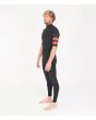 Traje de surf con cremallera en el pecho y manga corta Hurley Advantage 2/2mm negro Fullsuit para hombre izquierda