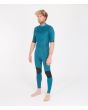 Traje de surf con cremallera en el pecho y manga corta Hurley Advantage Fullsuit 2/2mm gris y amarillo para hombre interior izquierda 