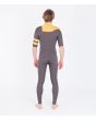Traje de surf con cremallera en el pecho y manga corta Hurley Advantage Fullsuit 2/2mm gris y amarillo para hombre posterior