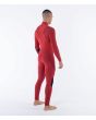 Hombre con traje de Neopreno con cremallera en el pecho Hurley Air 4/3mm Rojo posterior derecha