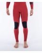 Hombre con traje de Neopreno con cremallera en el pecho Hurley Air 4/3mm Rojo rodilleras