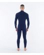 Hombre con Traje de neopreno con cremallera en el pecho Hurley PLUS 4/3mm Fullsuit Azul Total Eclipse posterior