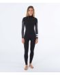 Mujer con traje de surf con cremallera en el pecho Hurley Advant Women 3/2mm Fullsuit negro