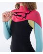 Mujer con Traje de surf Hurley Advant 4/3mm Fullsuit Spiced Coral cremallera en el pecho