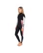 Mujer con traje de surf con cremallera en el pecho Hurley Advantage Plus 4/3mm negro con estampado cebra lateral