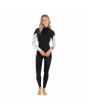 Mujer con traje de surf con cremallera en el pecho Hurley Advantage Plus 4/3mm negro con estampado cebra