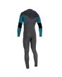 Traje de surf con cremallera en el pecho O'Neill Youth Hyperfreak Fire 4/3+ azul marino, negro y azul cian para chico posterior