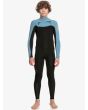 Niño con Traje de surf con cremallera en el pecho Quiksilver Boys 4/3mm Everyday Sessions Negro y Azul 