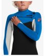 Niño con Traje de Neopreno con cremallera en el pecho Quiksilver Boy Everyday Sessions 4/3mm Negro-Gris-Azul (8-16 años) Chest Zip