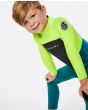 Niño con Traje de surf con cremallera en la espalda Rip Curl Groms Omega 4/3mm Lemon elástico