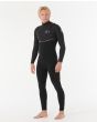 Hombre con traje de surf sin cremallera Rip Curl E-Bomb 5/3mm Negro lateral