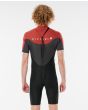 Hombre con Neopreno corto de primavera con cremallera en la espalda Rip Curl Omega Springsuit 1.5mm Negro y granate posterior