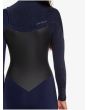 Mujer con traje de surf con cremallera en el pecho Roxy Performance 4/3mm Azul Marino y Morado espalda
