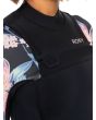 Mujer con neopreno con cremallera en el pecho Roxy Swell Series 5/4/3mm negro floral Chest Zip