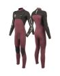 Traje de surf con cremallera en el pecho Vissla 7 Seas Boys 4/3mm Bolt granate para chico doble