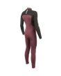 Traje de surf con cremallera en el pecho Vissla 7 Seas Boys 4/3mm Bolt granate para chico posterior