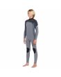 Niño con traje de neopreno de manga larga con cremallera en el pecho Volcom Modulator 4/3mm Gris lateral