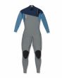 Traje de neopreno Volcom Modulator 3/2MM para hombre en color Cruzer Blue, con cremallera frontal en el pecho y diseño ergonómico